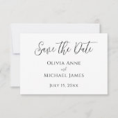 モダン・ブラック＆ホワイトの結婚式延期案内状 セーブザデート (正面)