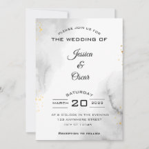 モダン ブラック＆ホワイトの結婚式招待状