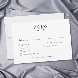 モダン・ブラック&ホワイトの結婚式 出欠カード