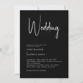 モダン ブラック&ホワイト両親不記載 結婚式 招待状 (正面)