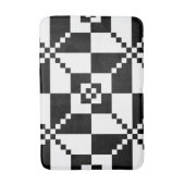 モダン ブラック&ホワイト幾何学模様 バスマット (正面縦)