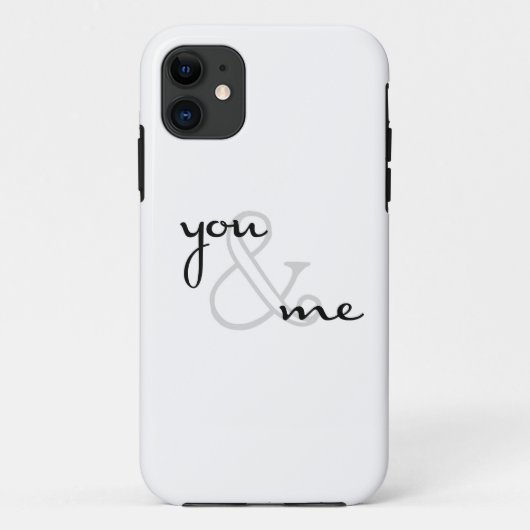 モダン ブラック ホワイト あなたと私 Case-Mate iPhoneケース (裏面)