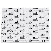 モダン ブラック＆ホワイト おしゃれなスクリプトイニシャルモノグラム ラージペーパーバッグ (正面)