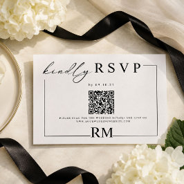 モダン ブラック ホワイト ウェディング RSVP