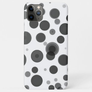 モダン ブラック ホワイト グレー 水玉 バブル ミニマル iPhone 11 PRO MAXケース
