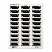 モダン ブラック ホワイト ゴールド コンフェッティ ブラッシュ ピンク ローズ ラベル (フルシート)