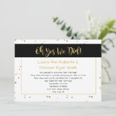 モダン ブラック ホワイト ゴールド スパークル 受付のみ 招待状 (スタンド正面)