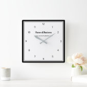 モダン ブラック＆ホワイト シンプル ナンバー付き スクエア壁時計 (ホーム)