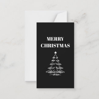 モダン ブラック&ホワイト シンプル ボタニカル クリスマス ノートカード