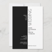 モダン ブラック＆ホワイト シンメトリー 招待状 (正面)
