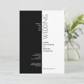 モダン ブラック＆ホワイト シンメトリー 招待状 (スタンド正面)