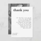モダン ブラック＆ホワイト タイポグラフィー ウェディング サンクス 招待状 (正面/裏面)