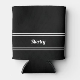 モダン ブラック＆ホワイト ネーム ミニマリスト 缶クーラー