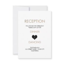 モダン ブラック＆ホワイト ハート 受付カード