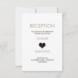 モダン ブラック＆ホワイト ハート 受付カード 招待状