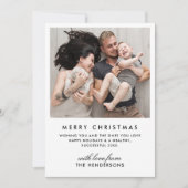 モダン ブラック&ホワイト バッファロー チェック フォト クリスマス (正面)