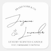 モダン ブラック＆ホワイト パッケージング キャンドル ラベル (正面)