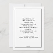 モダン ブラック＆ホワイト フォト ハッピー ホリデー フォト ホーリー シーズンカード (裏面)