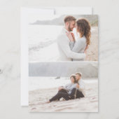 モダン ブラック ホワイト ボタニカル スクリプト ヴェラム 3 フォト 招待状 (裏面)