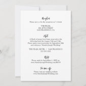 モダン ブラック＆ホワイト ボヘミアンスタイルのオールインワン結婚式 招待状 (裏面)