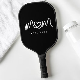 モダン ブラック＆ホワイト マザー Mom Established Est ピックルボールラケット