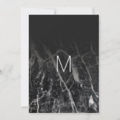 モダン ブラック＆ホワイト マーブル ベビーシャワー 招待状 (裏面)