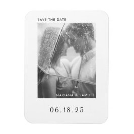 モダン ブラック ホワイト ミニマリスト 写真 Save the Date マグネット