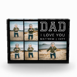 モダン ブラック＆ホワイト メモリアル Dad I Love You フォトブロック