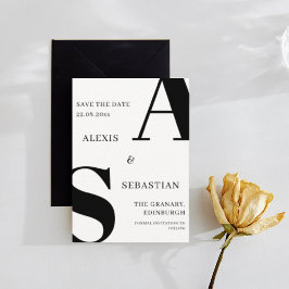 モダン ブラック＆ホワイト モノクローム セーブザデート