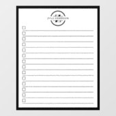 モダン ブラック＆ホワイト モノグラム 名前 やることリスト ウィンドウサイン (シート)