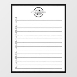 モダン ブラック＆ホワイト モノグラム 名前 やることリスト ウィンドウサイン