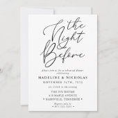 モダン ブラック&ホワイト リハーサル前夜 招待状 (正面)
