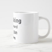モダン ブラック&ホワイト 元気が出る日常のモチベーション ジャンボコーヒーマグカップ (右)