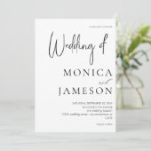 モダン ブラック＆ホワイト 3 ウェディング 招待状 (スタンド正面)