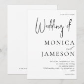 モダン ブラック＆ホワイト 3 ウェディング 招待状 (正面/裏面)