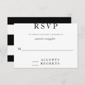 モダン ブラック&ホワイト RSVP (正面/裏面)