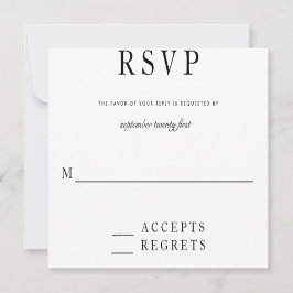モダン ブラック＆ホワイト RSVP