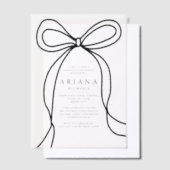 モダン ブラック ボウ 卒業パーティー ベラム紙招待状 (オフセット)