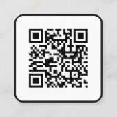 モダン ブラック ミニマリスト QRコード 不動産 スクエア名刺 (裏面)