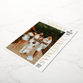 モダン ブラック メリークリスマス フォト 箔シーズンカード (回転した状態)