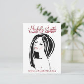 モダン ブラック ライト ピンク シック まつげ メイクアップ アーティスト ポストカード (スタンド正面)