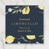 モダン ブラック レモン リモンチェッロ イベント ウェディング フェイバータグ (正面)
