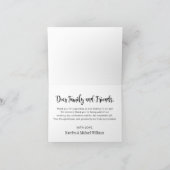 モダン ブラック 手書きスクリプト 結婚式 サンキューカード (内部)