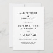 モダン ブラック 手書き フォト セーブ・ザ・デート (裏面)