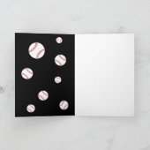 モダン ブラック 野球 ありがとう コーチ フォト カード (内部)