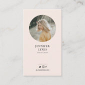 モダン ブラッシュピンク SNS 名刺 (正面)