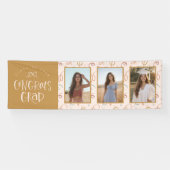 モダン ブラッシュ ゴールド コンフェッティ 3 フォト 卒業 横断幕 (横)