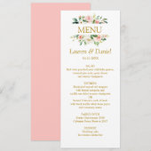 モダン ブラッシュ | ゴールド ピオニー 花 結婚式 招待状 (正面/裏面)