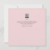 モダン ブラッシュ ピンク ウェディング 招待状 (裏面)