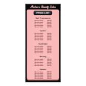 モダン ブラッシュ ピンク サロン ロゴ サービス プロフェッショナル ラックカード (正面)